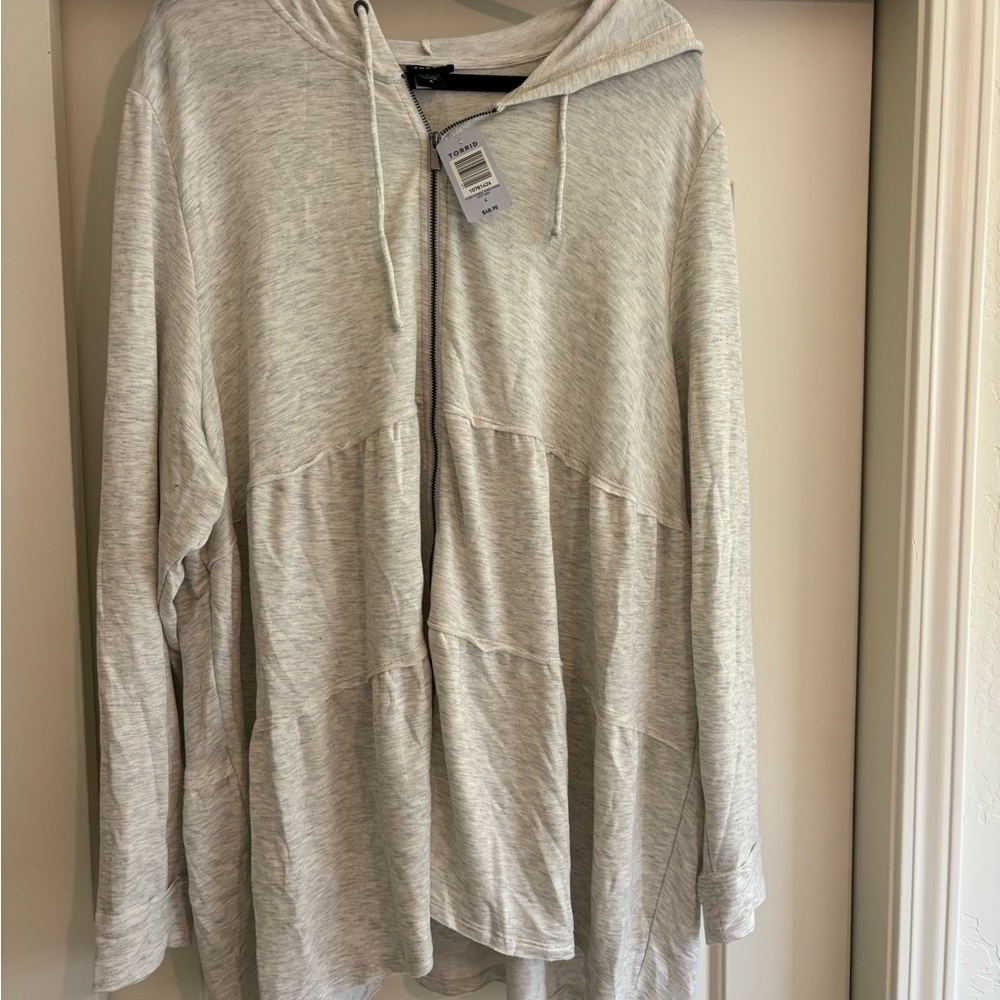 Torrid Oatmeal Hooded Zip-Up